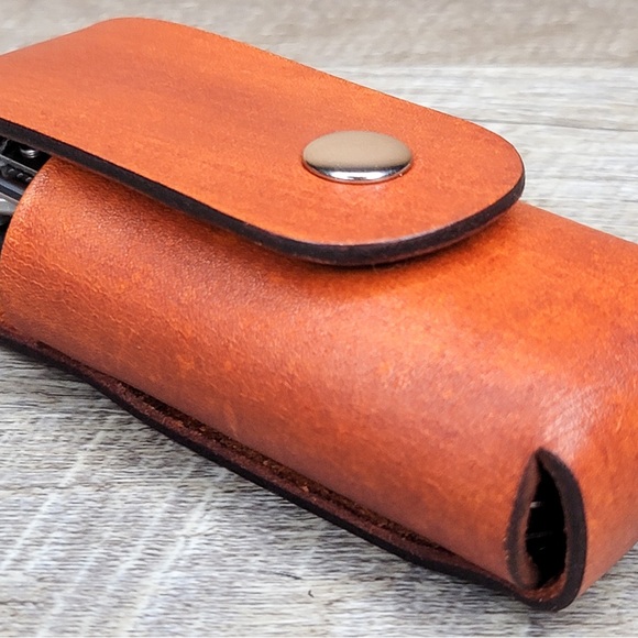 Leather Sheath Case Holster For Leatherman Free P2 P4 ARC Multitool SUNSET TAN - Picture 3 of 13